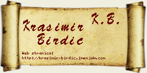 Krasimir Birdić vizit kartica